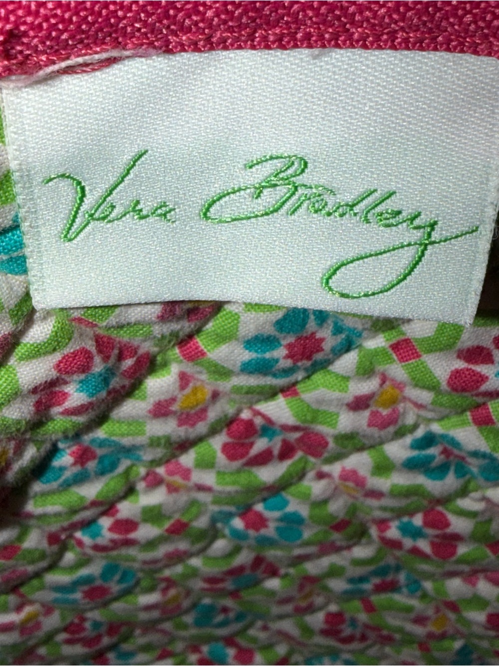Vintage Vera Bradley Pink Paisley Duffle Bag Weekender Quilted Cotton Made InUSA - Picture 8 of 10